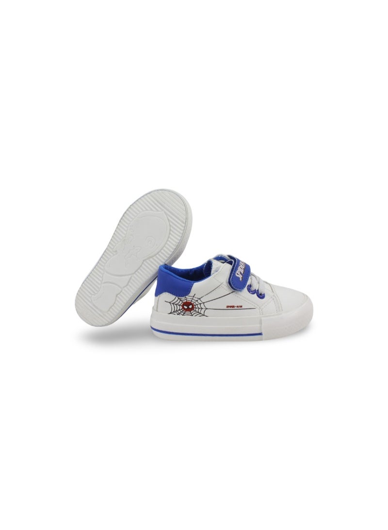 Baby Boys Leather Sneakers – Blue*White with Spider-Man Design - Image 3